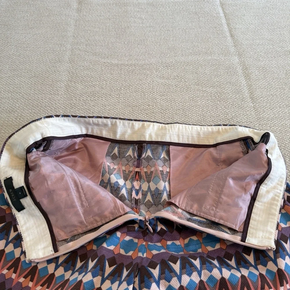 J Crew Shorts Tribal Print Back Zipper Cotton Stretch A6430 Womens‎ 6